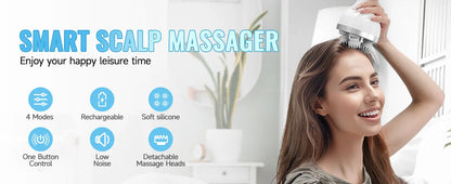 Electric Smart Head Massager Body Massage Neck Deep Tissue Kneading TYPE-C Wireless Waterproof Mini Scalp Massager  Stress Relax Beauty World Shop
