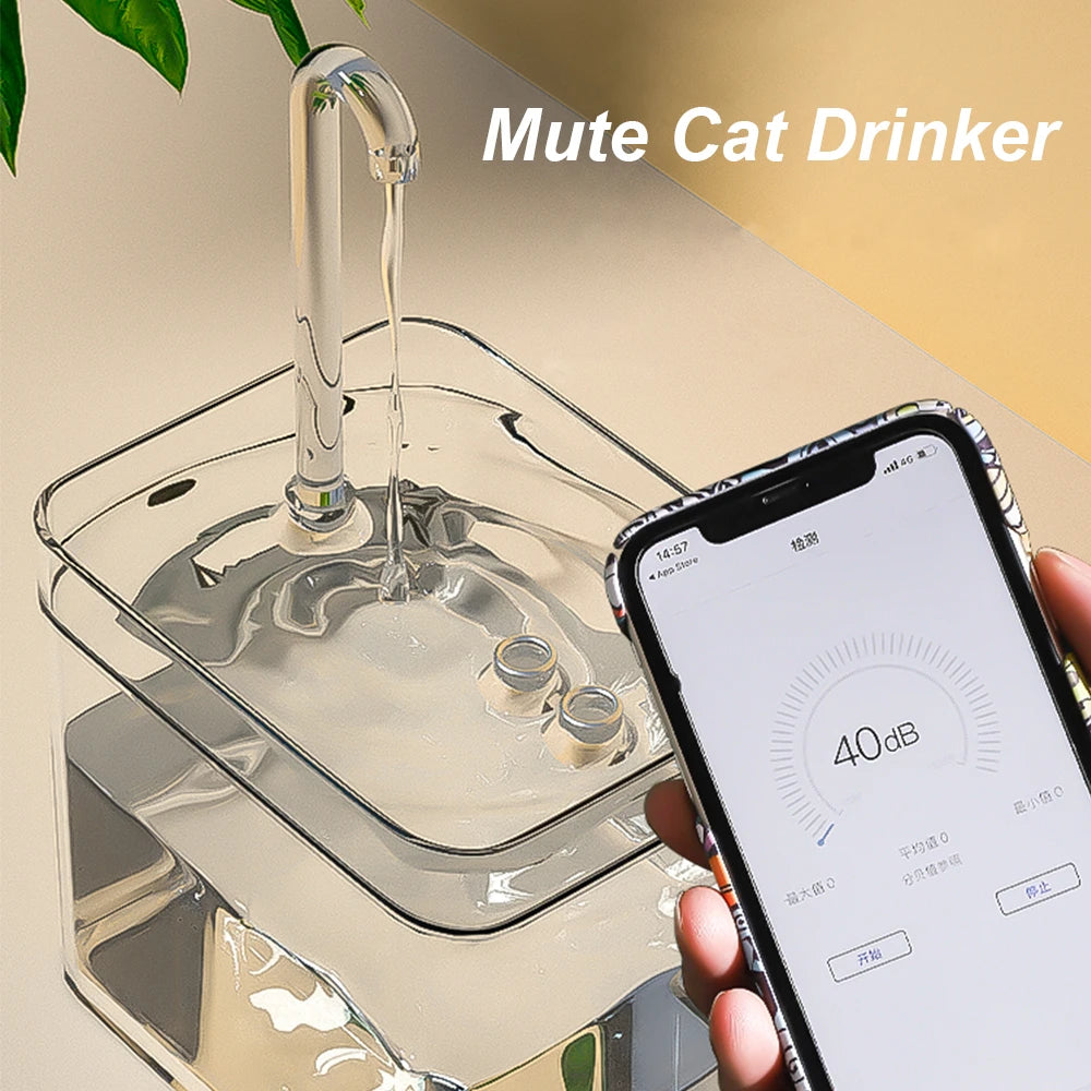 Cat Water Fountain Auto Filter Transparent Cat Drinker USB Electric Mute Recirculate Filtering Drinker for Cats Water Dispenser Beauty World Shop