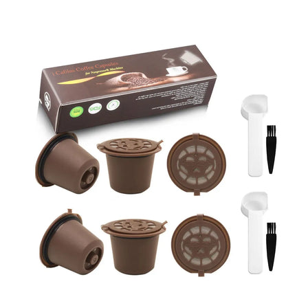 Reusable Coffee Capsule for Nespresso Machine with Stainless Filter Mesh Icafelas Refill Espresso Pod Kitchen Tamper Accessories Beauty World Shop