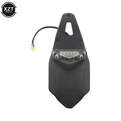 Motorcycle Universal 12V LED Taillight Brake Lamp With Rear Fender License Plate Bracket Holder for Enduro Off-Road Bike Beauty World Shop