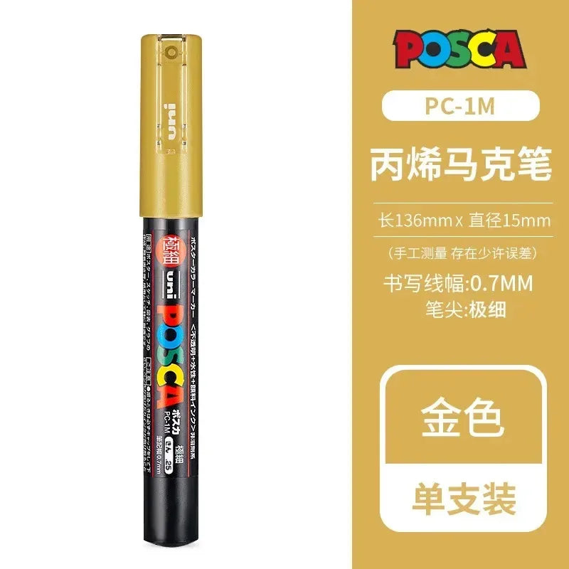 Uni Posca Full Marker PC-1M 3M 5M Multi-Colours Acrylic Permanente Rotulador Poster Graffiti Painting Pen For Fabric Rock Metal Beauty World Shop