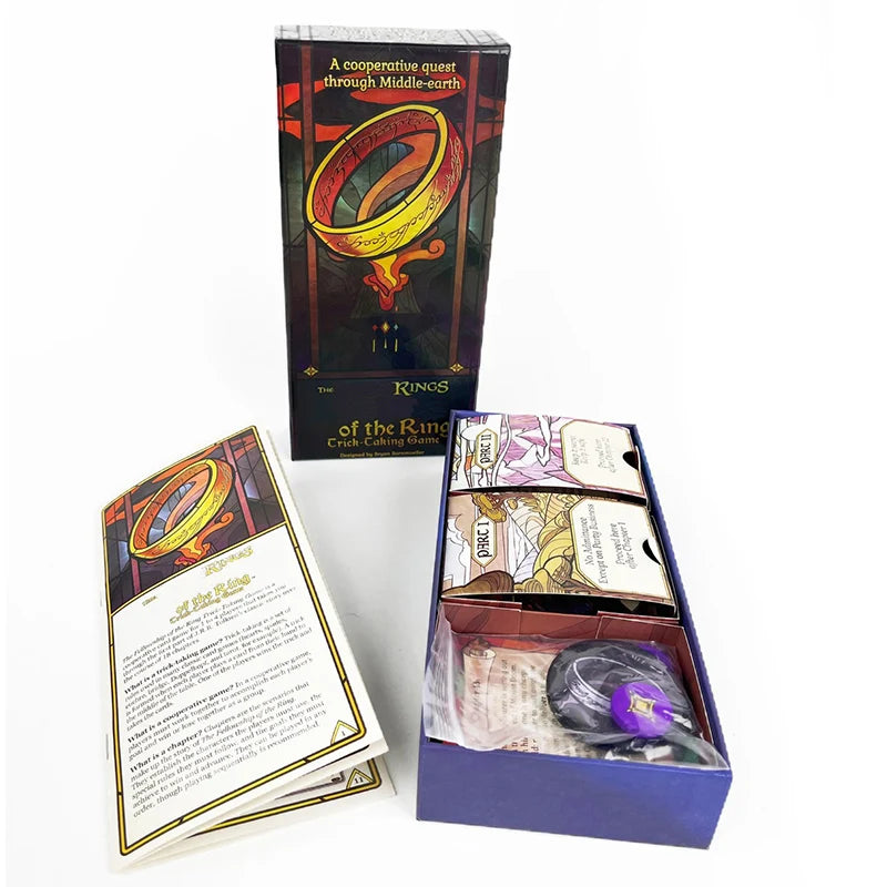 Board Game The Rings  of The Ring Trick-Taking Game Bilingual Board Game Cooperative Strategy Card Game Adventure Beauty World Shop