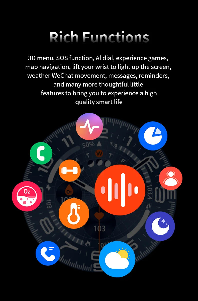 Smart Watch 8 Ultra 2025 Color Matching GPS Compass Smart Watch BT call NFC IP68 Waterproof 4GB Health monitoring Reduction 100% Beauty World Shop
