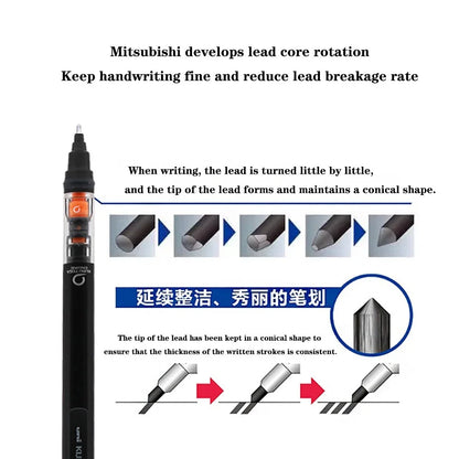 UNI Kuru Toga Mechanical Pencil M5-452 Drawing Pencil 0.5mm Low Center of Gravity Automatic Rotation School Supplies Stationery Beauty World Shop