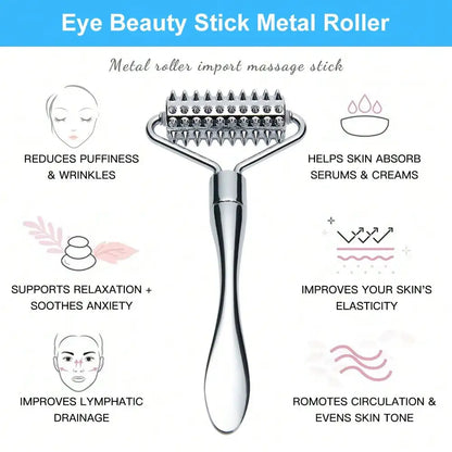 Stainless Steel Facial Massage Roller Deep Tissue Massage Tool for Face, Acupressure Massager Body for Hand, Foot, Neck SPA Care Beauty World Shop