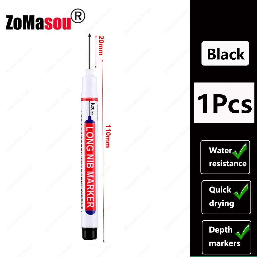 1-100Pcs 2cm Waterproof Long Head Markers Deep Hole Marker Pen for Metal Carpenter Red/Black/Blue/Green Ink Woodworking Tools Beauty World Shop