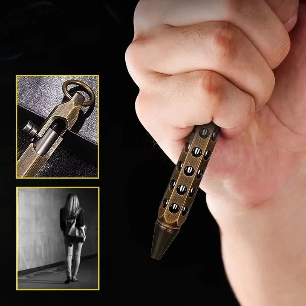 Portable Brass Pen Medium Point 1.0mm Retro Ballpoint Pen Bolt Action Smooth Writing Signature Pen Beauty World Shop