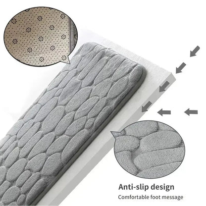 1pc embossed fiber carpet, bathroom living room anti slip mat, pebble floor mat, household items Beauty World Shop