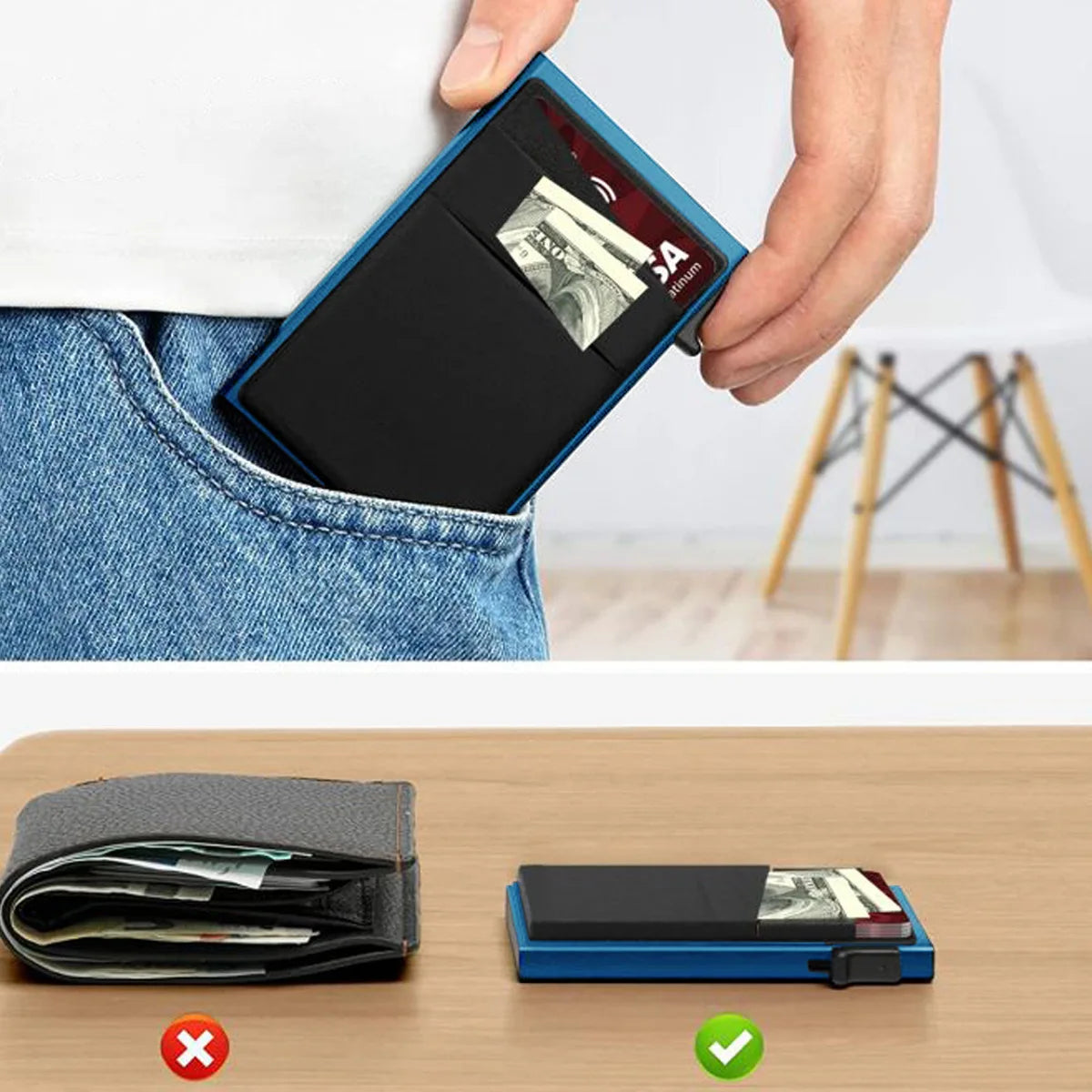 Anti-theft Cards Protectors Card Holder Minimalist Smart Wallet RFID Protection Aluminum Metal Box Cardholder Case Porte Carte Beauty World Shop