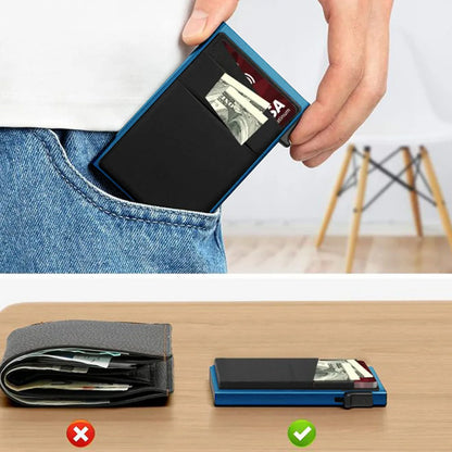 Anti-theft Cards Protectors Card Holder Minimalist Smart Wallet RFID Protection Aluminum Metal Box Cardholder Case Porte Carte Beauty World Shop