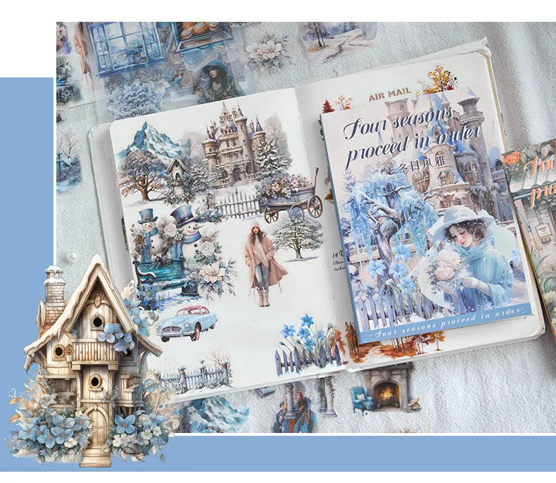 20Sheets PET Stickers Season Series PET Decorative Stickers Diary Scrapbooking Material Decor Album Stationery Stickers Beauty World Shop