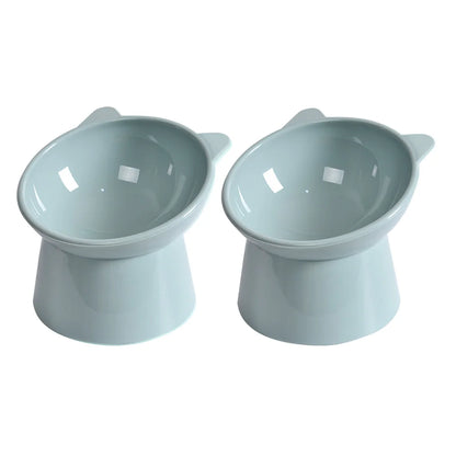 Tilted Cat Food Bowl Elevated Cat Bowl Ergonomic Cat Food Dish Anti Vomiting Plastic Feeding Bowl Non Slip for Flat- Faced Cats Beauty World Shop