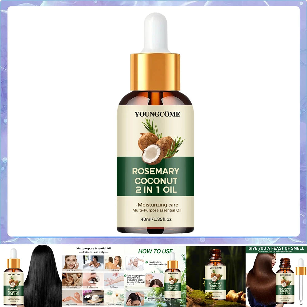 Rosemary Oil Hair Essential Coconut Oil Improve Hair Loss And Nourishes Strengthen Hair Roots Scalp Treatment Hair Care Beauty World Shop