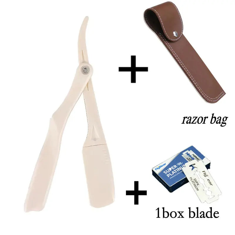 Professional Manual Shaver Straight Edge Plastic Barber Razor Folding Shaving Beard Cutter Straight Razor Wholesale Beauty World Shop