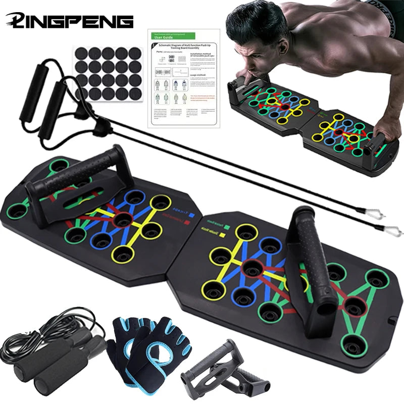 Push-up Board Set Portable Multifunctional Push-up Bar Foldable Fitness Equipment For Chest Abdomen Arms/Back Training Beauty World Shop