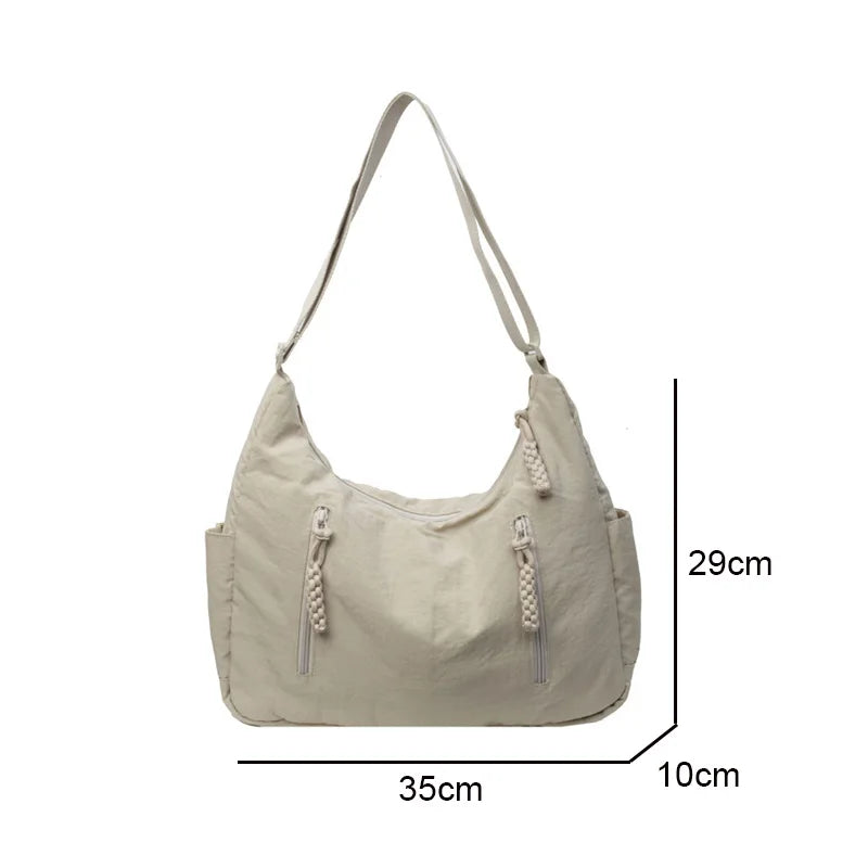 Trendy Women's Soft Cloth Shoulder Bag Solid Color Student 2026 Spring Y2k Casual Style Big Handbags Crossbody Bags for Women Beauty World Shop