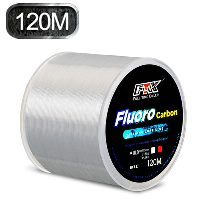 Nylon fishing Line 120m 0.14mm-0.6mm 4.13lb-45lb fluorocarbon coating treatment process carbon surface Fishing Accessories Beauty World Shop