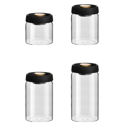 Manual Vacuum Sealed Coffee Jar High Borosilicate Glass Moisture Proof Tea Storage Container for Kitchen Coffee Beauty Trend Shop