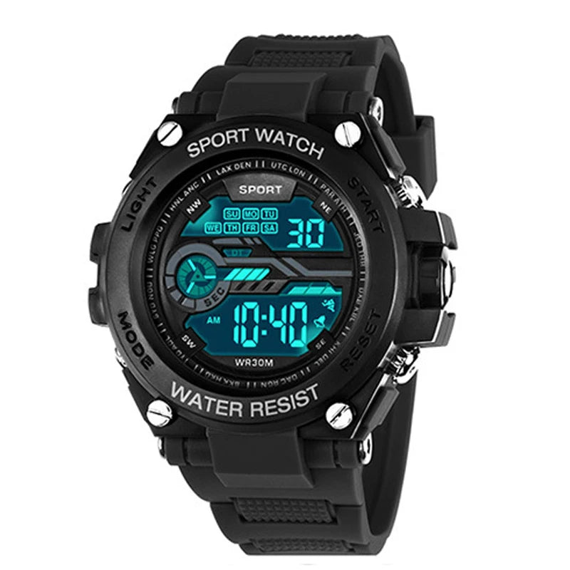 YIKAZE Men's Sports Watch Waterproof Man Sport Watches Multifuction LED Digital Military Watch Alarm Clock Electronic Wristwatch Beauty World Shop