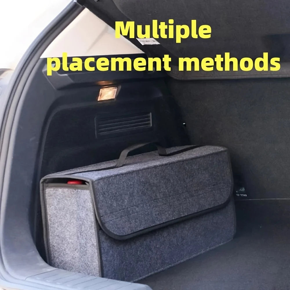 Gray Black Anti Slip Car Trunk Organizer Bag Multi Compartment Soft Felt Storage Box for Boot Tools & Auto Accessories Beauty World Shop