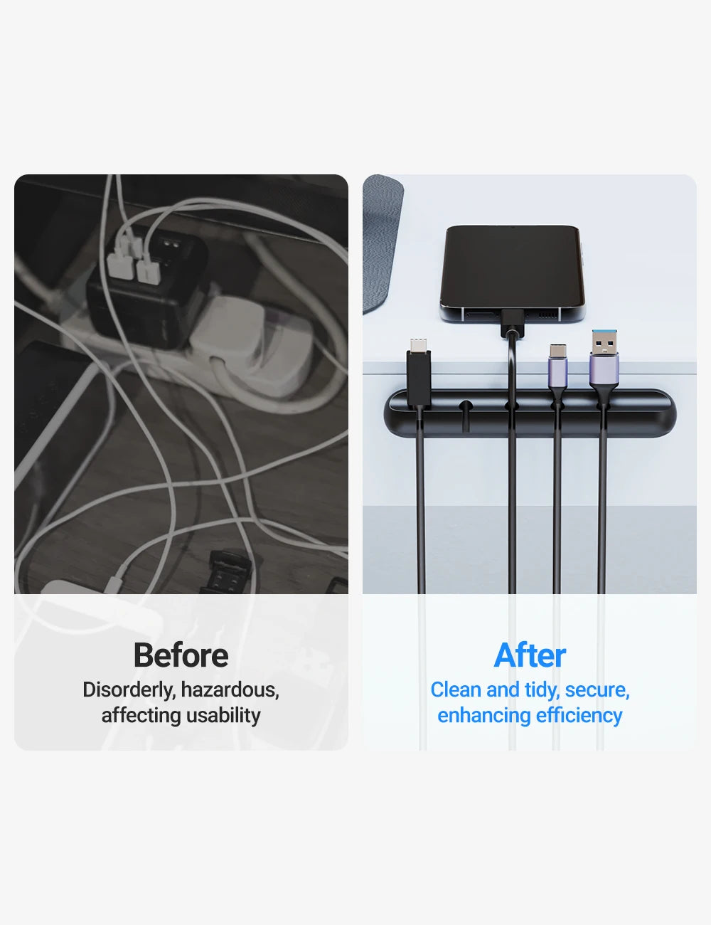 Adhesive Cable Holder Clips Cord Management Wire Organizer for Desktop USB Charging Cable Nightstand Power Cord Mouse Cable Beauty World Shop