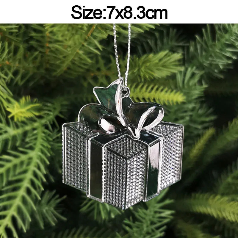 5pcs Christmas Home Decorations Crystal Acrylic Ornaments Snowflake Elk Xmas Tree Hanging Pendants Navidad 2025 New Year Gift Beauty World Shop