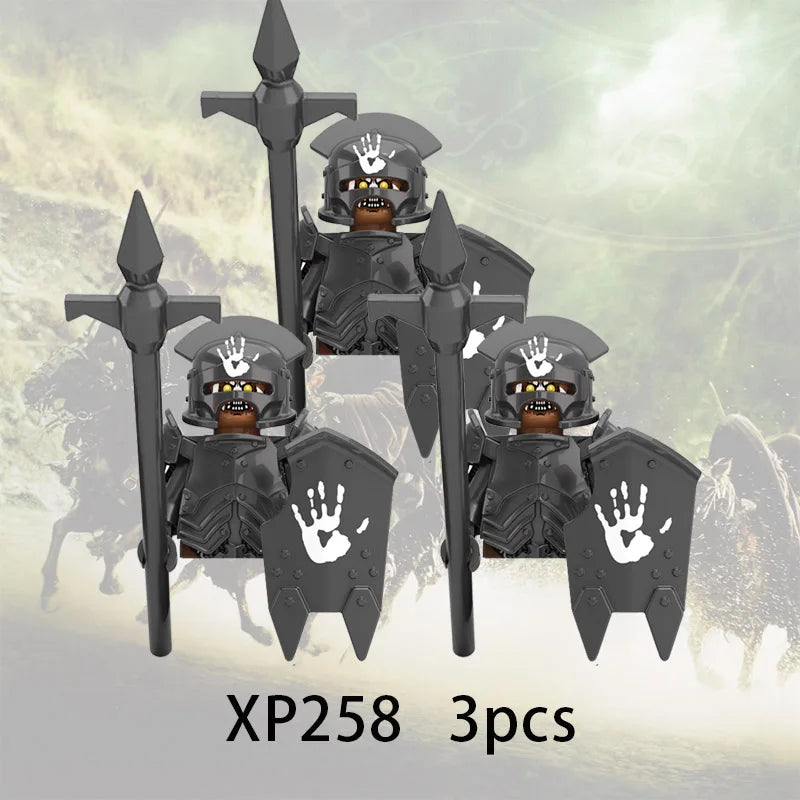 3pcs Lord Rings Elves Orcs Army Dwarf Rohan Mini Action Toy Figures Building Blocks Assembly Toys for Kids Birthday Gift Beauty World Shop