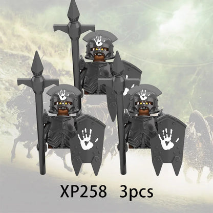 3pcs Lord Rings Elves Orcs Army Dwarf Rohan Mini Action Toy Figures Building Blocks Assembly Toys for Kids Birthday Gift Beauty World Shop