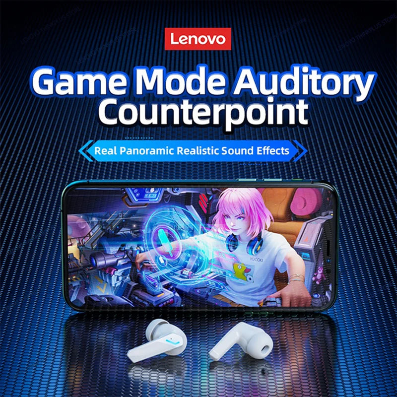 Choice Lenovo GM2 Pro Wireless Bluetooth 5.3 Earphones Gaming Low Latency Dual Mode Music Earbuds Sports In-Ear Headset With Mic Beauty World Shop