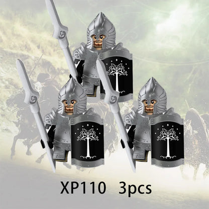 3pcs Lord Rings Elves Orcs Army Dwarf Rohan Mini Action Toy Figures Building Blocks Assembly Toys for Kids Birthday Gift Beauty World Shop