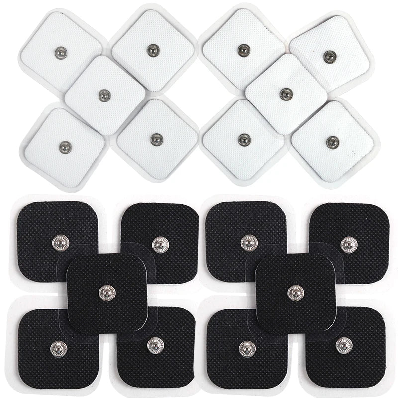 10/20/50pcs Non-woven Electrode Pads 4x4cm Snap On Replacement For Tens Acupuncture Digital Machine Slimming Massager Therapy Beauty World Shop