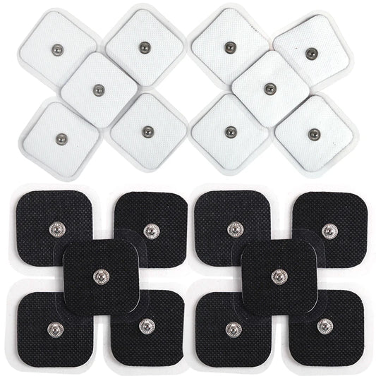 10/20/50pcs Non-woven Electrode Pads 4x4cm Snap On Replacement For Tens Acupuncture Digital Machine Slimming Massager Therapy Beauty World Shop