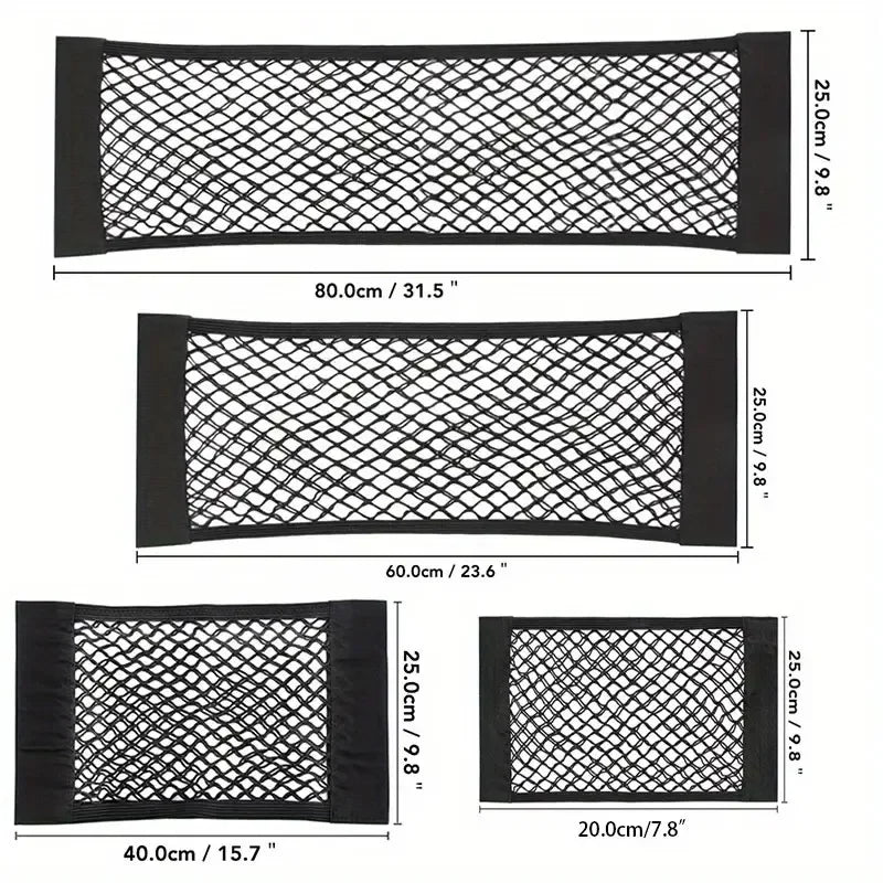 Universal Car Storage Bag Double Mesh Trunk Storage Net Car Built-in Storage Bag Car Fire Extinguisher Fixed Net Anti-Slip Beauty World Shop