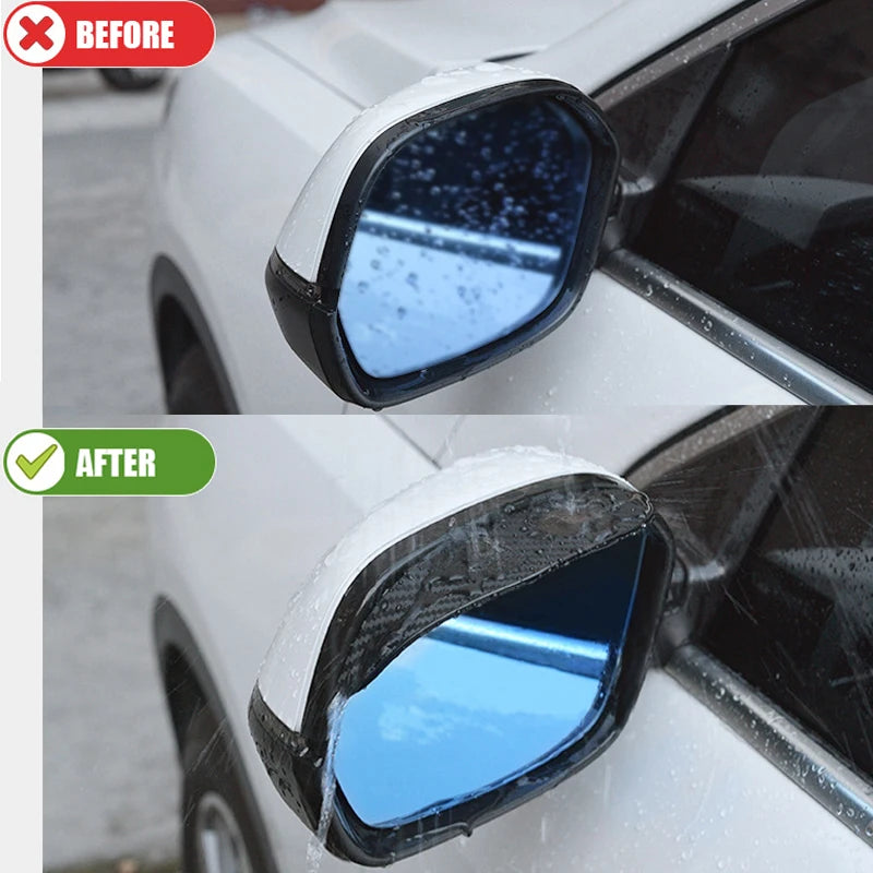 2Pcs Carbon Fiber Car Rearview Mirror Rain Shield Eyebrow Flexible Car Rearview Mirror Rain Shield Protector Eyebrow Rain Cover Beauty World Shop
