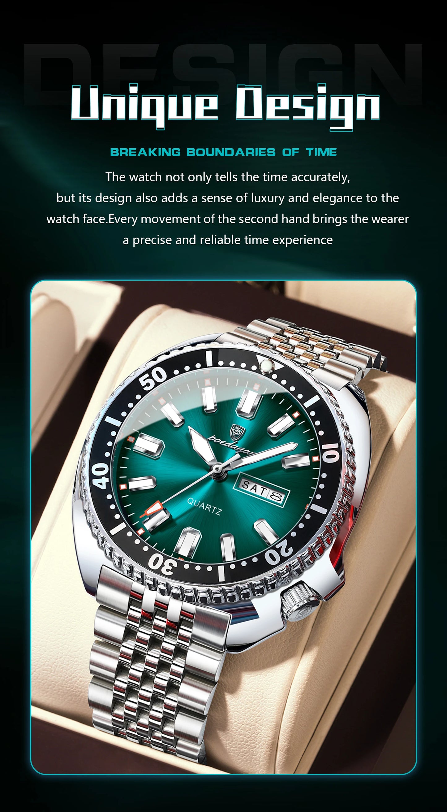 POEDAGAR Luxury Business Men Watch Date Week Waterproof Luminous Man Wristwatch Sport Stainless Steel Quartz Men's Watches Reloj Beauty World Shop