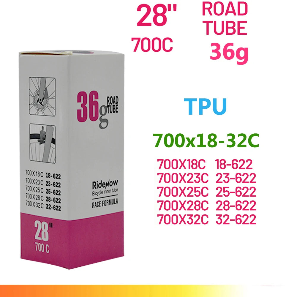 RideNow TPU Bike Inner Tube 700C 700x18 23 25 28 32 35 37 40 47C Road Bicycle Tire MTB Bike Camera 29x1.5 1.75 1.9 pneu aro Beauty World Shop