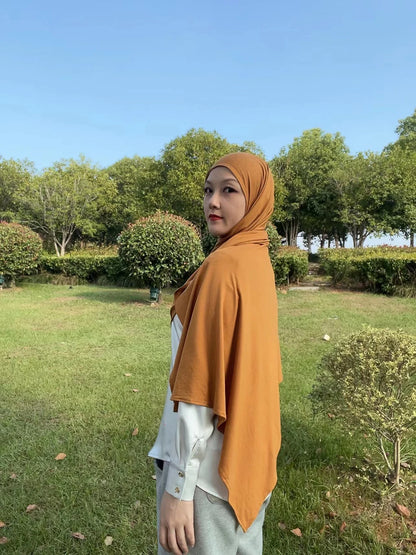 Good Stitch Stretchy Jersey Scarf Jersey Hijab Instant Hijab Plain Muslim Shawls Supplier Turban HeadWraps Foulard Femme Beauty World Shop