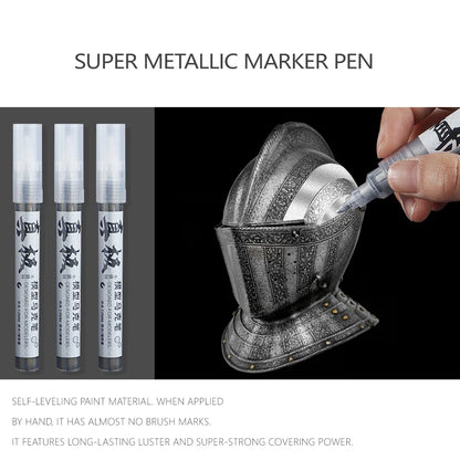8 Colors Set Metallic Marker Pen 1mm DIY Reflective Paint Pen Permanent Gold SILVER Marker Touch Up, Model Painting, Marking Beauty World Shop