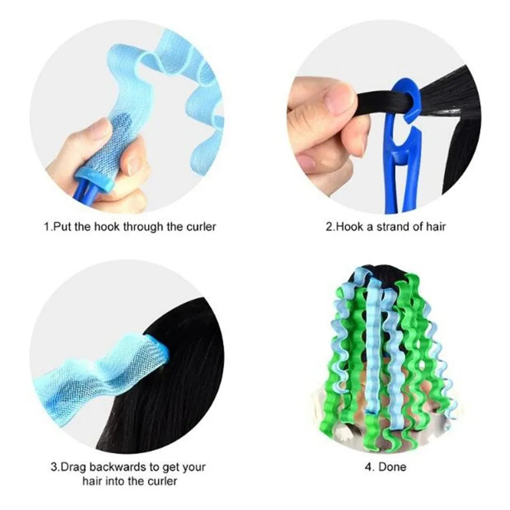 12pcs Heatless Hair Curler No Heat Hair Rollers Soft Curls Curling Rod Roller Sticks Perm Rods Wave Formers Hair Styling Tools Beauty World Shop