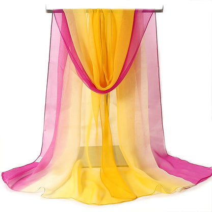 Fashion Four Seasons Women Plain Color Thin Soft Beach Thin Silky Georgette Scarf Shawls Long Wraps Beach Sunscreen Hijab Beauty World Shop