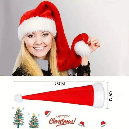 Super Long Christmas Hats Soft Comfortable Velvet Christmas Hat Kids Adult Thickened Santa Claus Caps Christmas Decorations Beauty World Shop