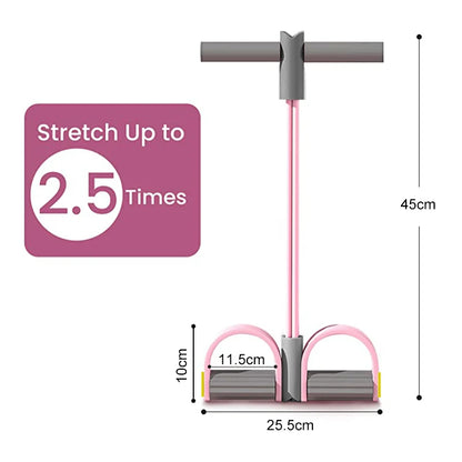 Resistance Bands 4-Tube Yoga Pedal Puller Resistance Band Elastic Pull Rope Fitness Equipment for Abdomen Waist Arm Training Beauty World Shop