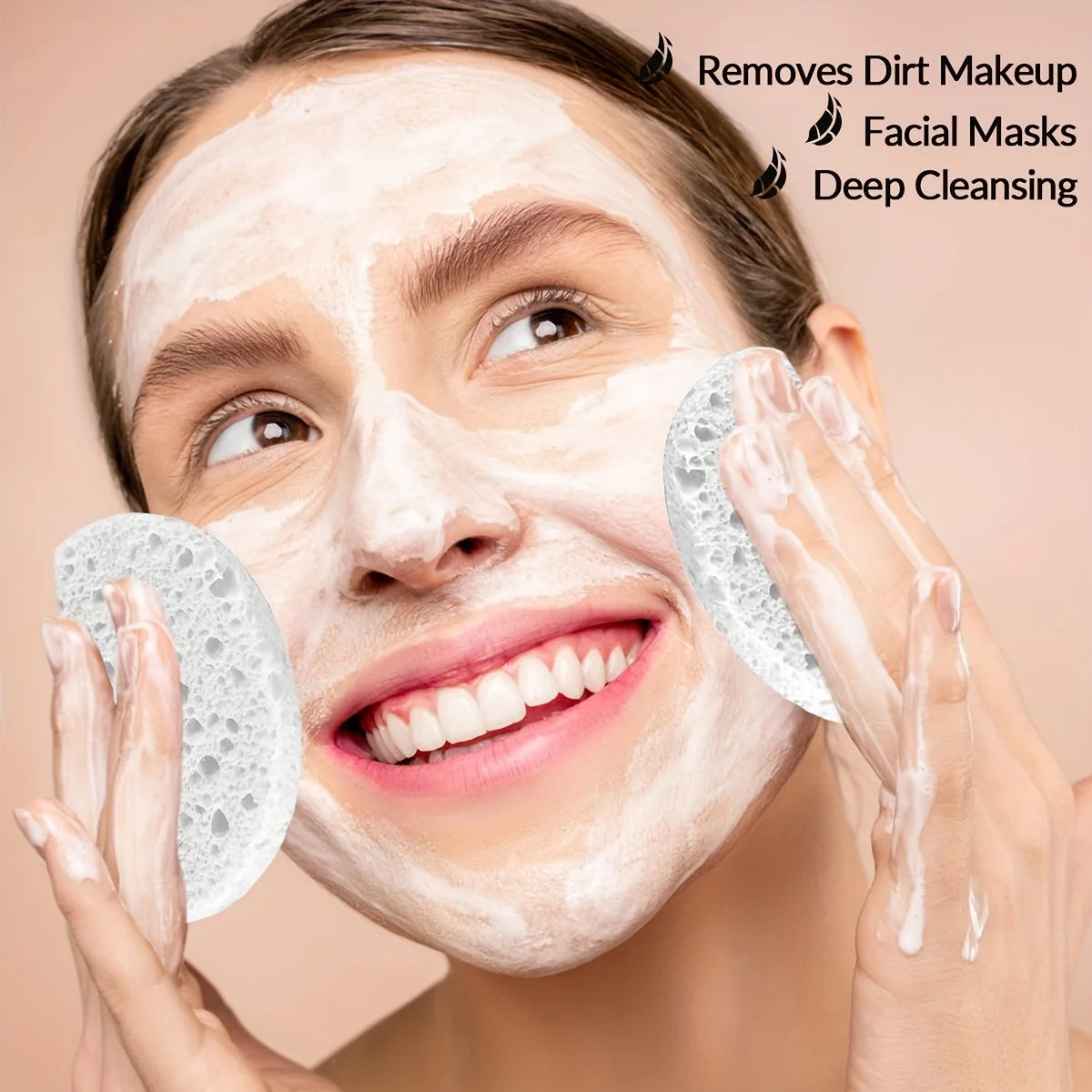 30/60 pieces of natural beauty care sponges, free of alcohol and fragrances, for facial cleansing and exfoliation sheets Beauty World Shop