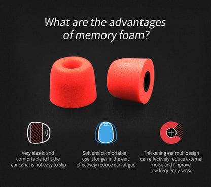 KZ 3Pair(6pcs) Noise Isolating Comfortble Memory Foam Ear Tips Ear Pads Earbuds For In Earphone For KZ Headphones ZSX EDXPro PR3