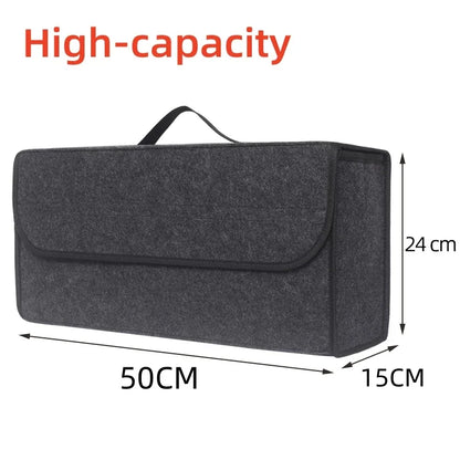 Large Anti Slip Compartment Boot Storage Organizer Tool Car Storage Bag Car Trunk Organizer Soft Felt Storage Box Accessories Beauty World Shop