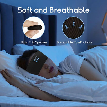 HOMEFISH BT Earphones Sports Sleeping Headband Elastic Wireless Headphones Music Eye Mask Wireless Bluetooth Headset Headband Beauty World Shop