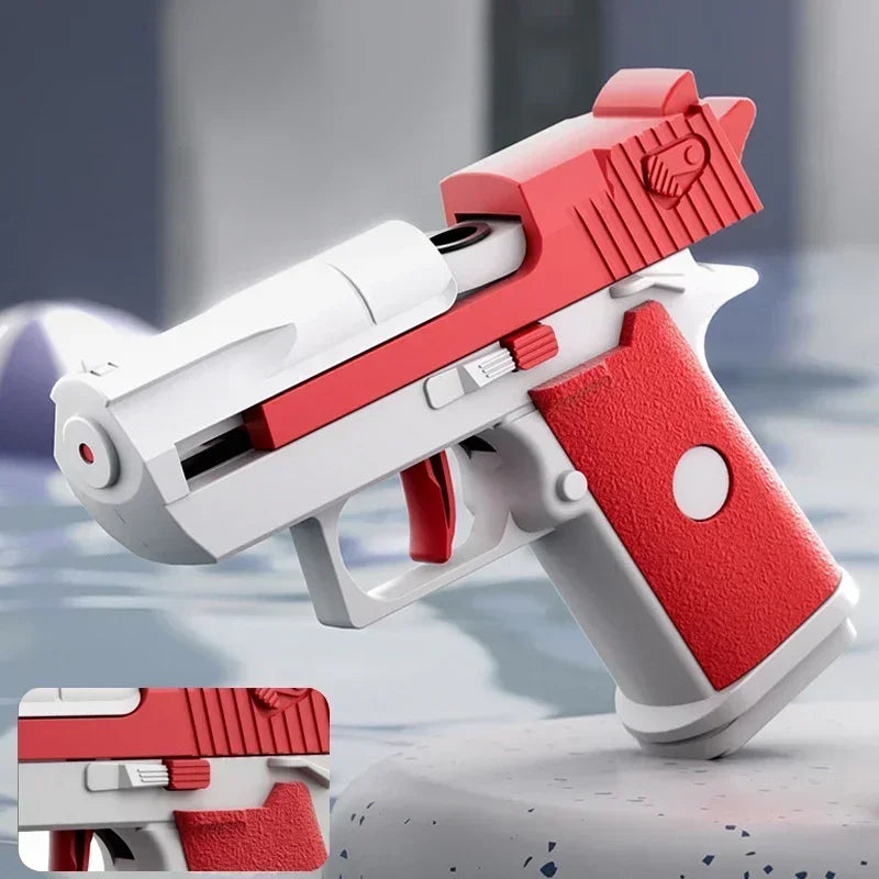 Hot Mini Desert Eagle Mechanical Continuous Firing Water Gun Small Pistol Summer Outdoor Beach Poor Toy Shoot Water Gun for Kids Beauty World Shop