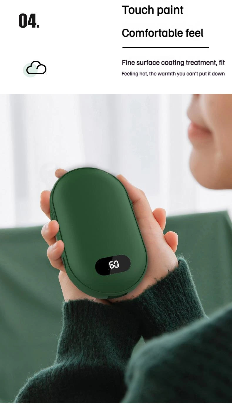 USB Rechargeable Hand Warmer Power Bank 2-in-1 Mini Electric Heater High-Capacity Pocket Warmer Winter Gift for Cold Weather Beauty World Shop