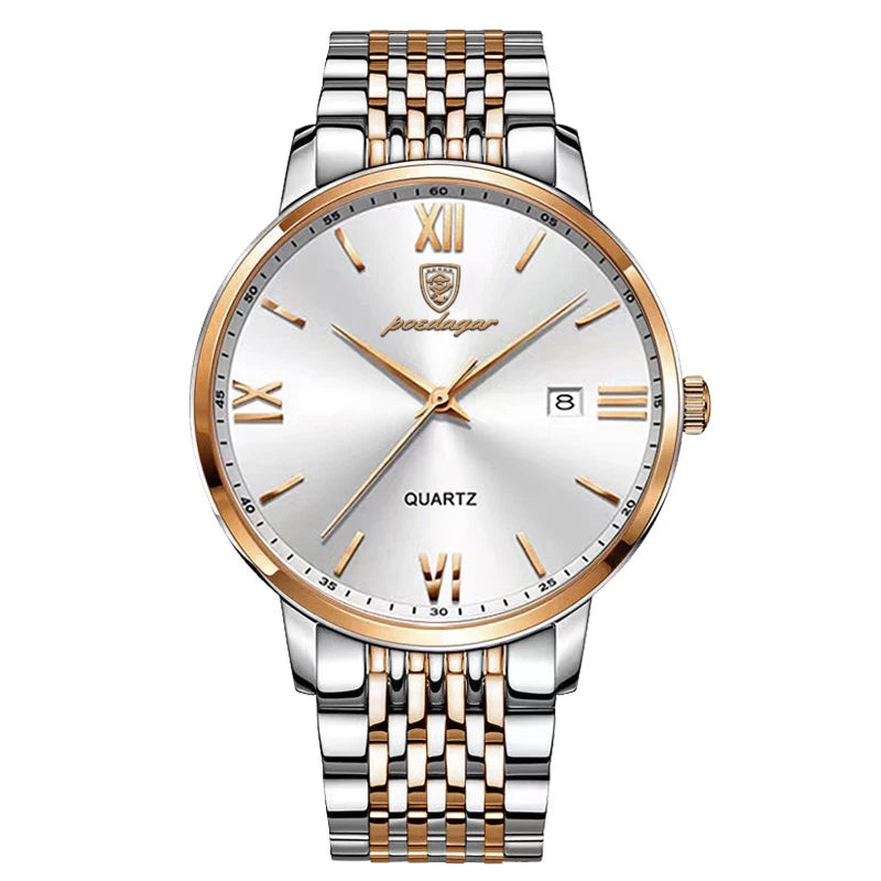 POEDAGAR Luxury Sports Men's Wristwatch Stainless Steel Waterproof Date Man Watch High Quality Casual Fashion Quartz Men Watches Beauty World Shop