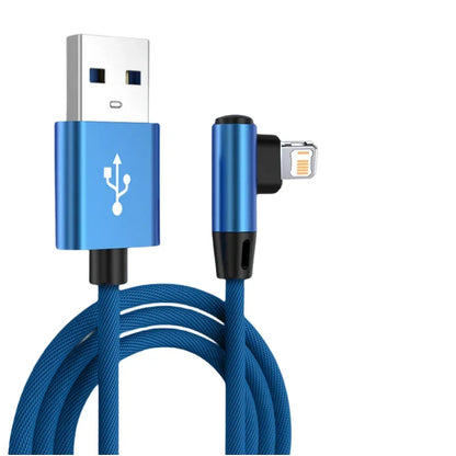 90 Degree USB Cable For iPhone 14 13 12 11 Pro Max X XR 6s 7 8 Plus 2m 3m Lead Mobile Phone Fast Charging Cord Data Charger Wire Beauty World Shop